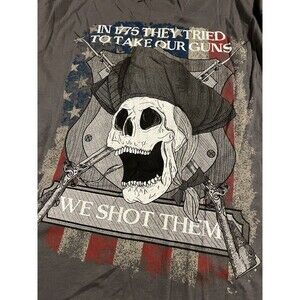 Men’s Nine Line Apparel Gray SS Skull Pirate T-Shirt MEDIUM Military USA 1776